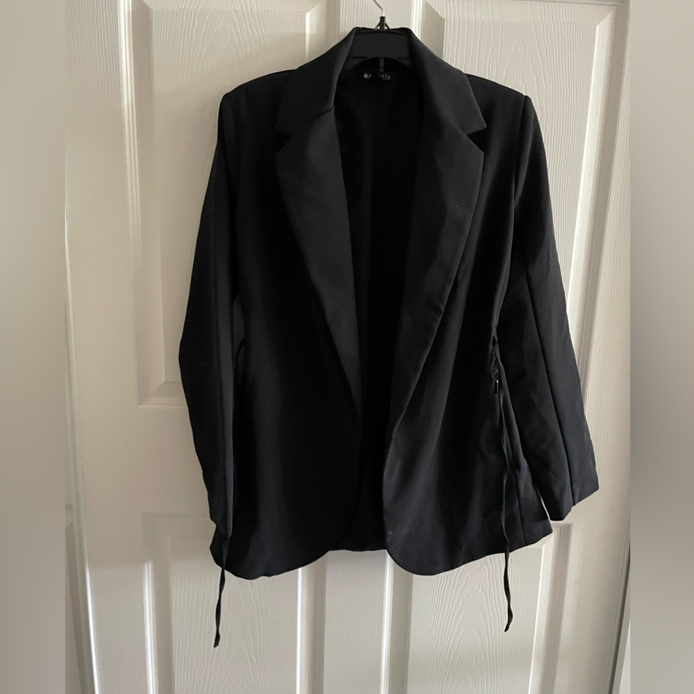 Athleta Endless Blazer Primatwill Open Front with Waist Tie Black Size 0 NWOT - Picture 11 of 13